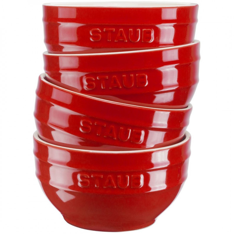Staub Ceramique conjunto de taças 0,4 L redondas cerâmica vermelho 4 unid.