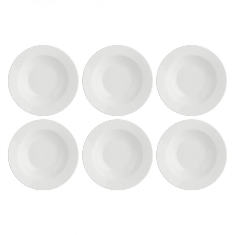 La Porcellana Bianca prato de sopa com rebordo Essenziale, conjunto de 6, 23 cm