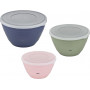 Emsa Prep & Bake conjunto de taças de mistura com tampa, 3 peças, colorido
