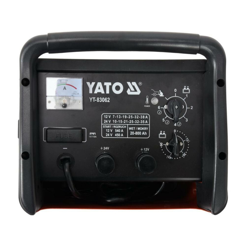YATO YT-83062 carregador de bateria automóvel (retificador), 38 A / 540 A / 800 Ah