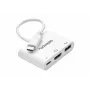 Adaptador multiportas celexon USB-C para HDMI e USB-A, macho/fêmea, branco