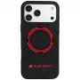 Capa MagSafe Audi RSQ Carbon Fiber Sport Red Circle para iPhone 18 Pro Max / 17 Pro Max, preta