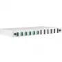Caixa de fusão EFB Elektronik extensível SC 50/125 µm OM3, 12 pigtails, 6 acopladores