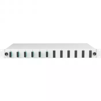 Caixa de fusão EFB Elektronik extensível SC 50/125 µm OM3, 12 pigtails, 6 acopladores