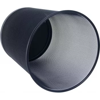 Cesto de papéis WEDO Office em rede metálica, 18 l, redondo, preto, altura 350 mm