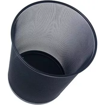 Cesto de papéis WEDO Office em rede metálica, 18 l, redondo, preto, altura 350 mm