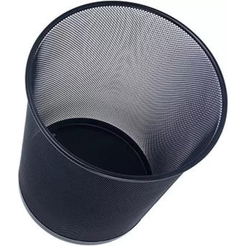 Cesto de papéis WEDO Office em rede metálica, 18 l, redondo, preto, altura 350 mm