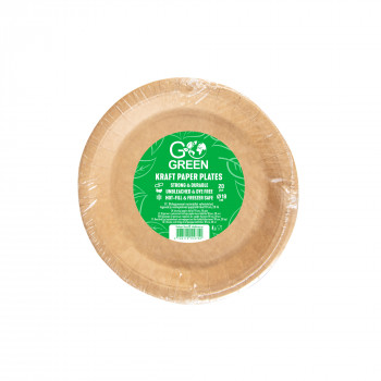 Gogreen Go Green pratos de papel kraft Ø18 cm, 20 unid.