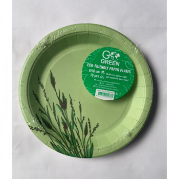 Gogreen Reed Go Green pratos de cartão ecológicos Ø18 cm 10 unid.