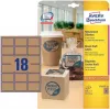 Avery Zweckform L7110-25 etiquetas, adesão permanente, castanho natural, 62 x 42 mm, 450 unid. (25 folhas x 18)