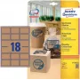 Avery Zweckform L7110-25 etiquetas, adesão permanente, castanho natural, 62 x 42 mm, 450 unid. (25 folhas x 18)
