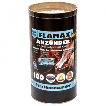 Flamax acendalhas de parafina em embalagem de papel, 100 unid.