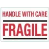 rillprint etiquetas de aviso HANDLE WITH CARE / FRAGILE, adesão permanente, branco/vermelho