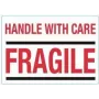 rillprint etiquetas de aviso HANDLE WITH CARE / FRAGILE, adesão permanente, branco/vermelho