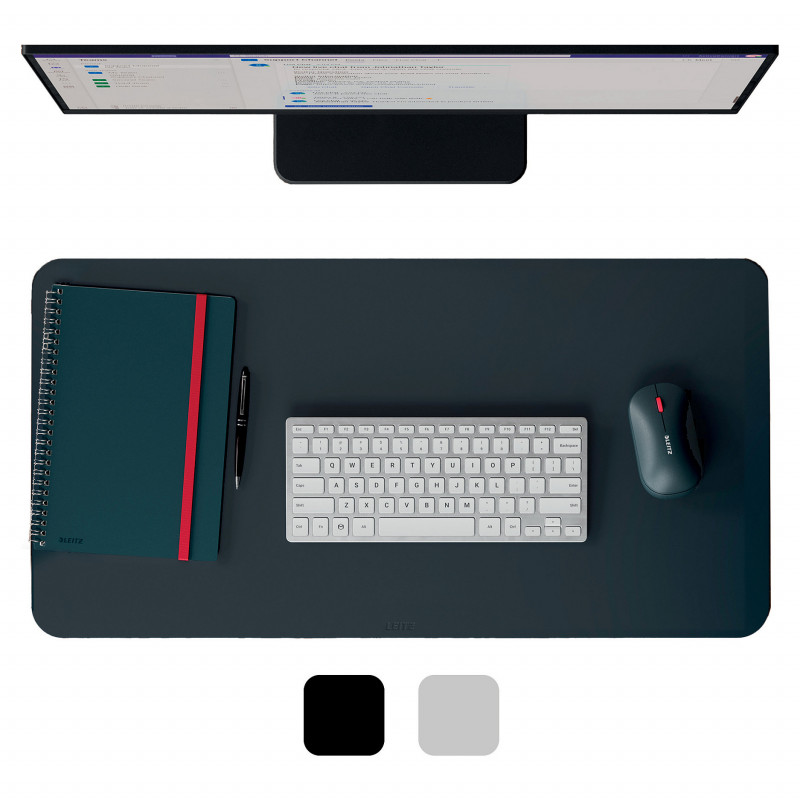 Leitz tapete de secretária, 700 x 360 mm, couro reciclado, liso, cinzento-escuro (5385-00-89)