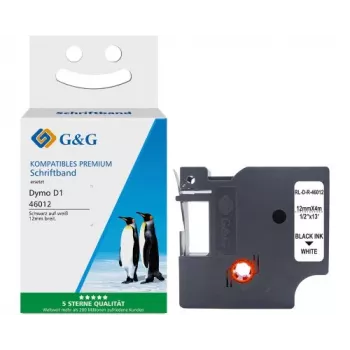 Fita de seda G&G Ninestar compatível com Dymo D1 / 46012