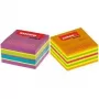 Cubo de notas adesivas Kores, 75 x 75 mm, cores néon, 5 cores, 450 folhas