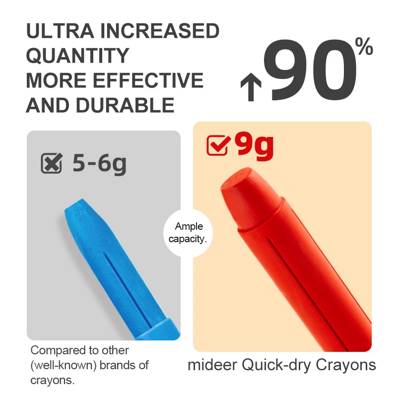 Recargas de lápis de cera Silky Crayons Mideer, macios e laváveis, 12 unid.