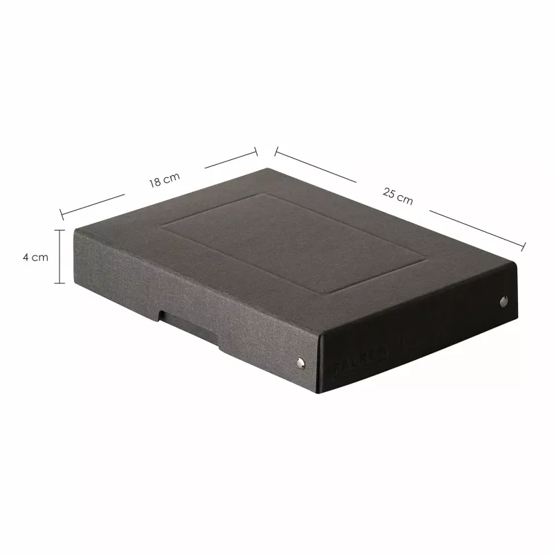 Caixa de armazenamento FALKEN PURE 500 folhas, 18 x 25 x 4 cm, preta