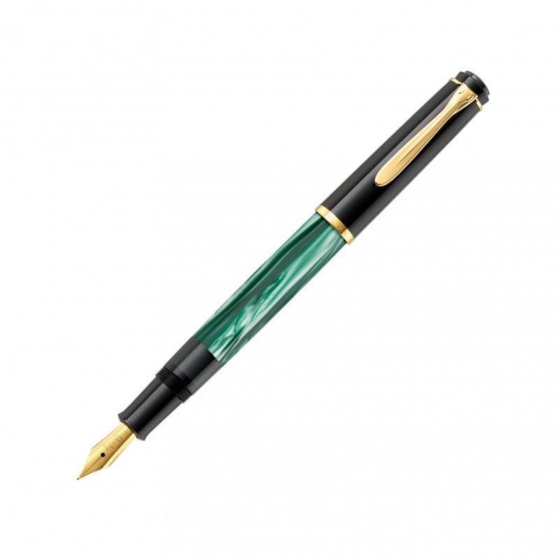 Caneta de tinta permanente Pelikan Classic M200, verde marmorizado