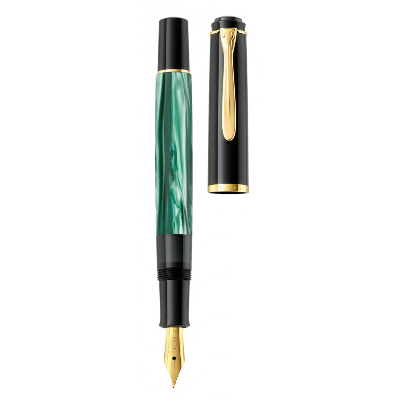 Caneta de tinta permanente Pelikan Classic M200, verde marmorizado