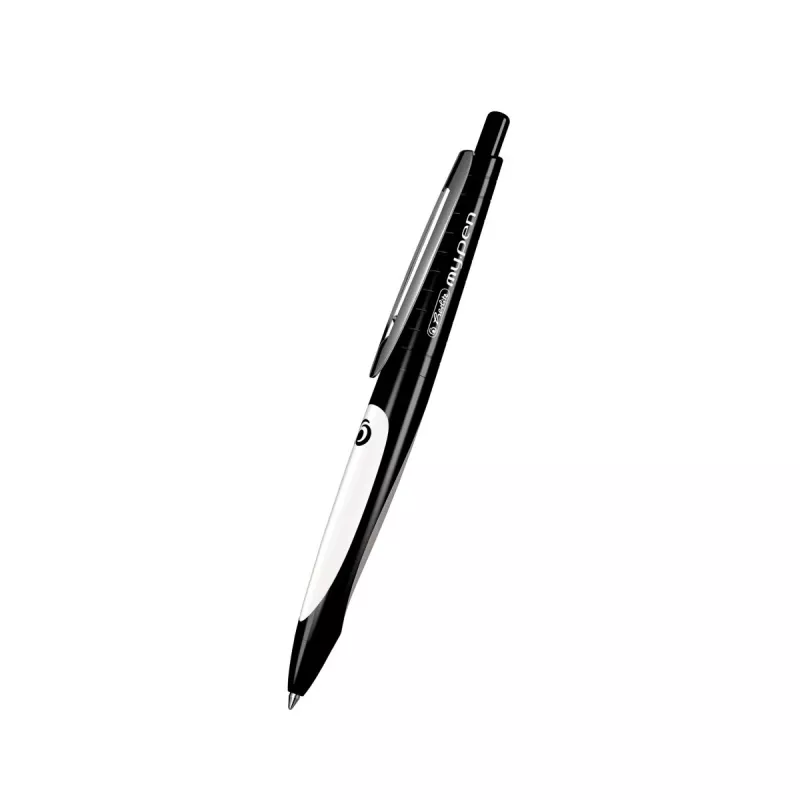 Esferográfica Herlitz my.pen com mecanismo de pressão, preto/branco, 0,6 mm, tinta azul