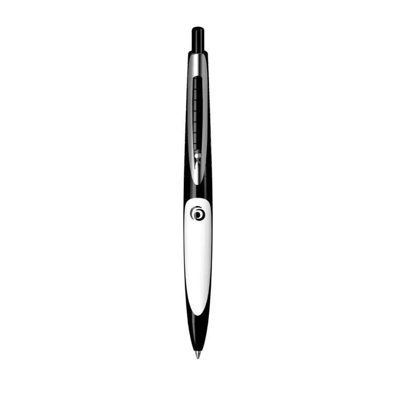 Esferográfica Herlitz my.pen com mecanismo de pressão, preto/branco, 0,6 mm, tinta azul