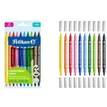 Marcadores Pelikan Colorella Duo C407 cores sortidas, 10 unid.