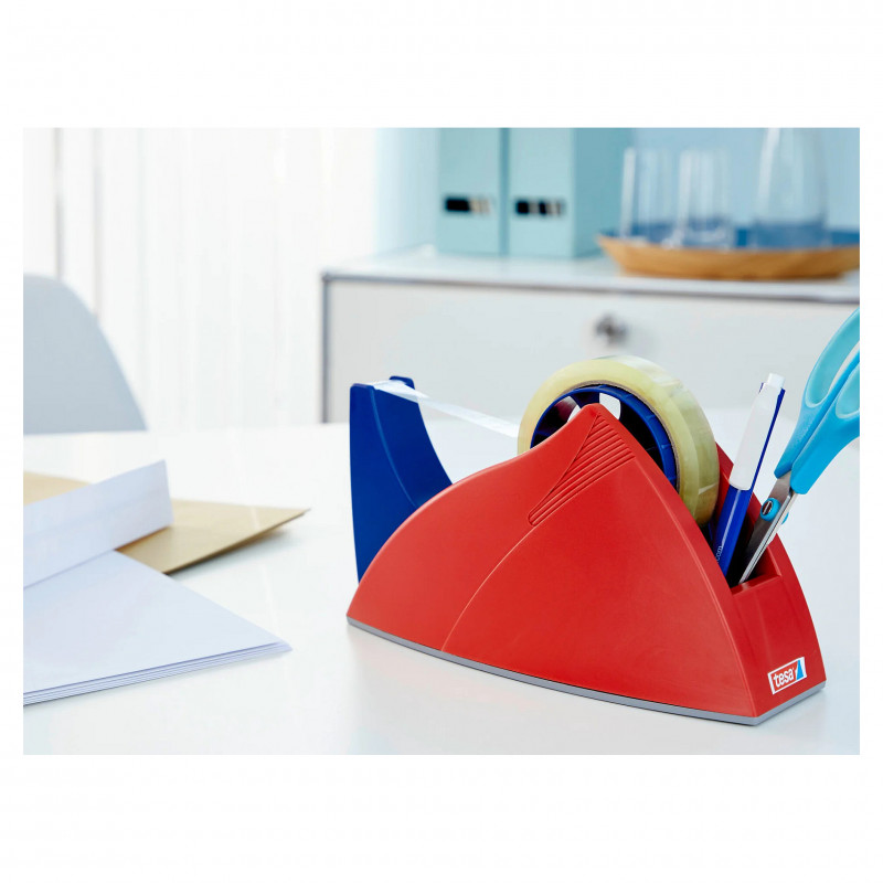 Dispensador de fita de mesa tesa Easy Cut®, azul-royal