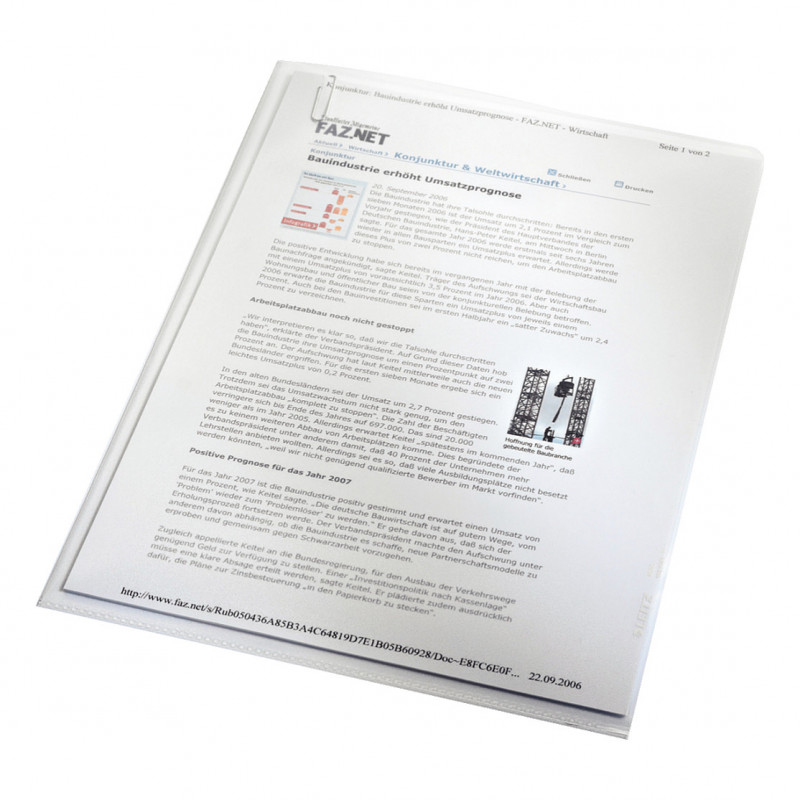 Capas de documentos Leitz Standard 4000 A4, texturadas, 0,13 mm PP, transparentes, 100 unid.