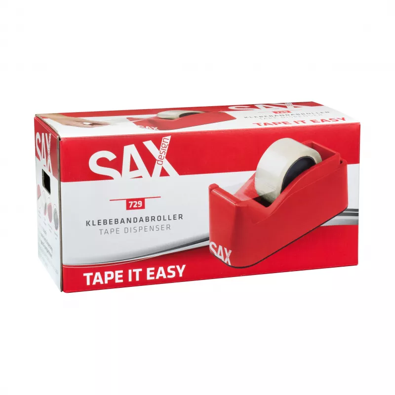 sax design dispensador de fita de mesa, vermelho/branco