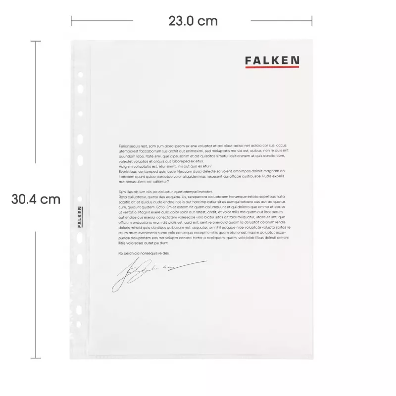 Falken capas de documentos DIN A4, 0,05 mm, cristalino