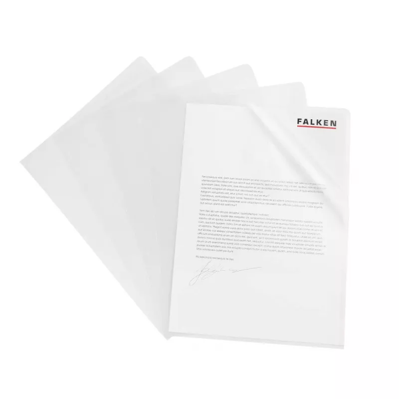 Falken capas plásticas DIN A4, superfície texturada, 0,09 mm, transparente