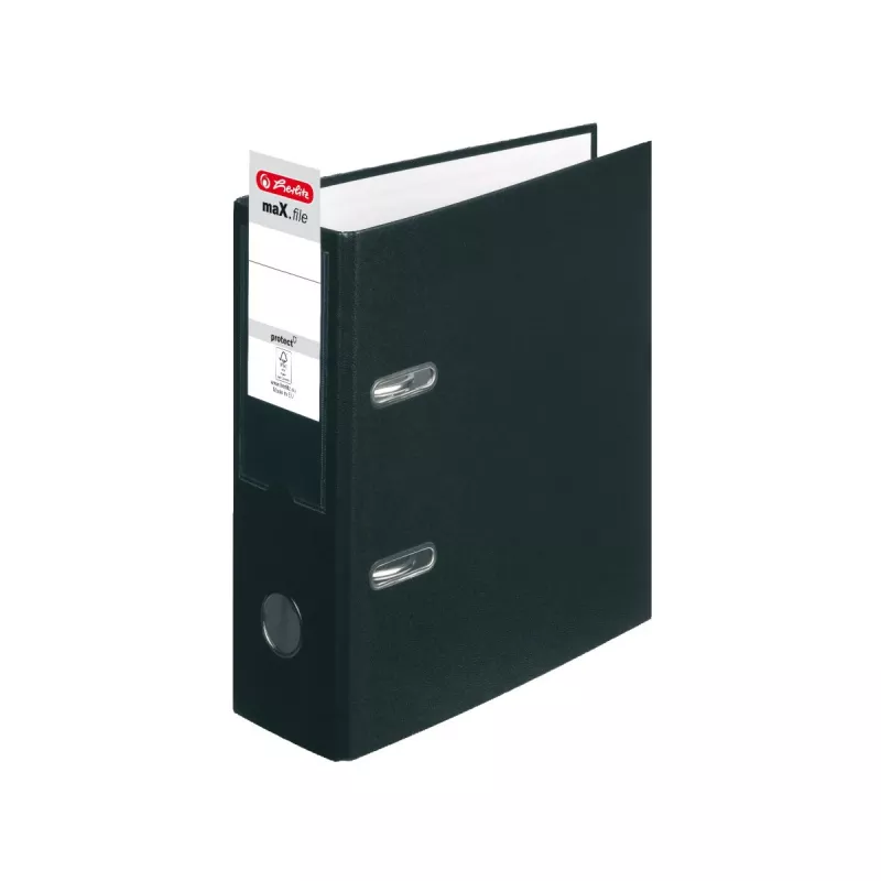 Dossiê de arquivo herlitz maX.f pro DIN A5 vertical, 8 cm, cartão preto