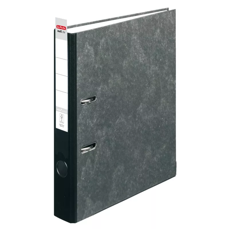 Dossiê herlitz “maX.file nature” DIN A4, 5 cm, marmoreado cinzento preto