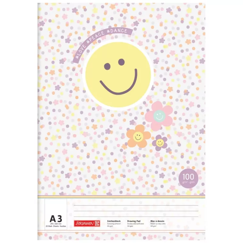 Bloco de desenho BRUNNEN Happy Hippie, DIN A3