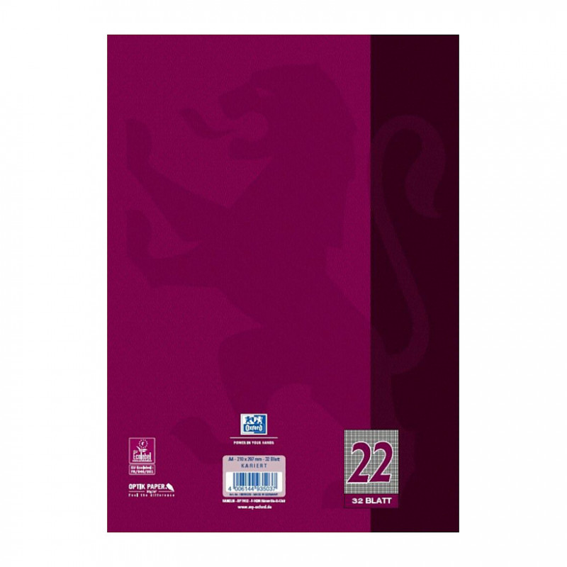Caderno OXFORD quadriculado DIN A4 32 folhas