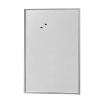 herlitz quadro magnético 60 x 80 cm, aço lacado branco, moldura de madeira cor prateada