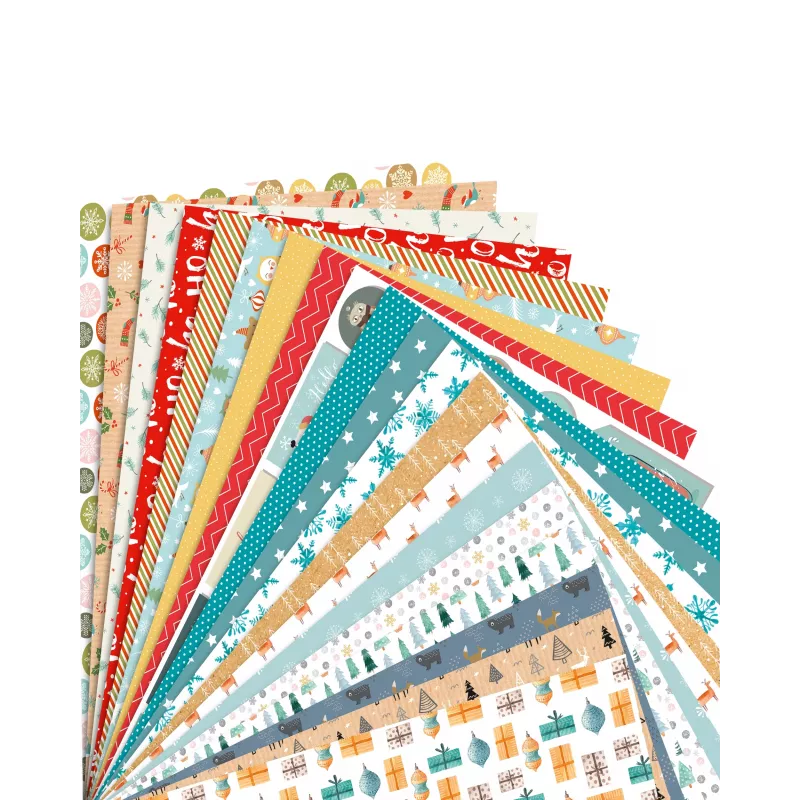Bloco de motivos Magia de Inverno folia, 270 g/m², cores sortidas