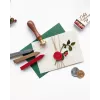 Conjunto de selos folia, vermelho, prateado, dourado