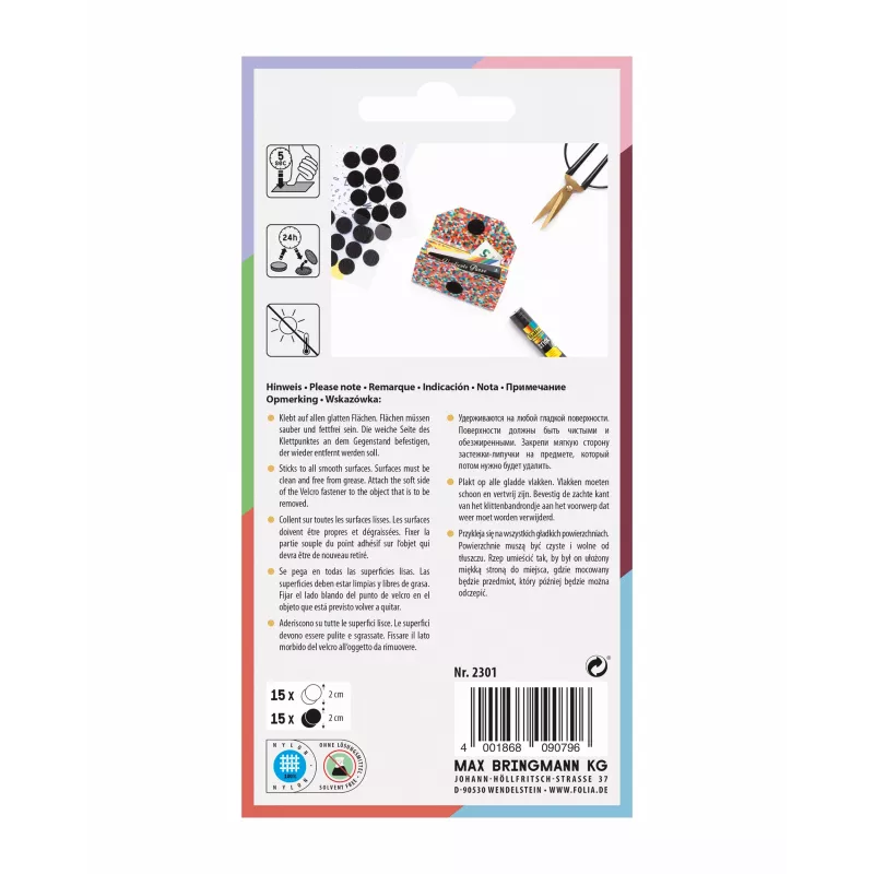 Pontos de velcro Folia, preto & branco (2301)
