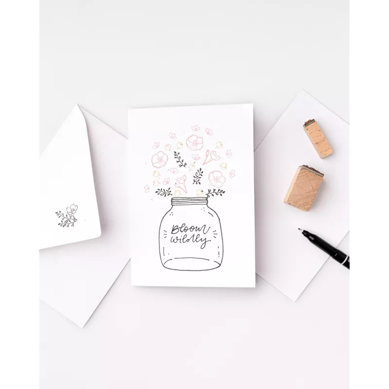 Cartões dobráveis folia, 5 cartões, branco