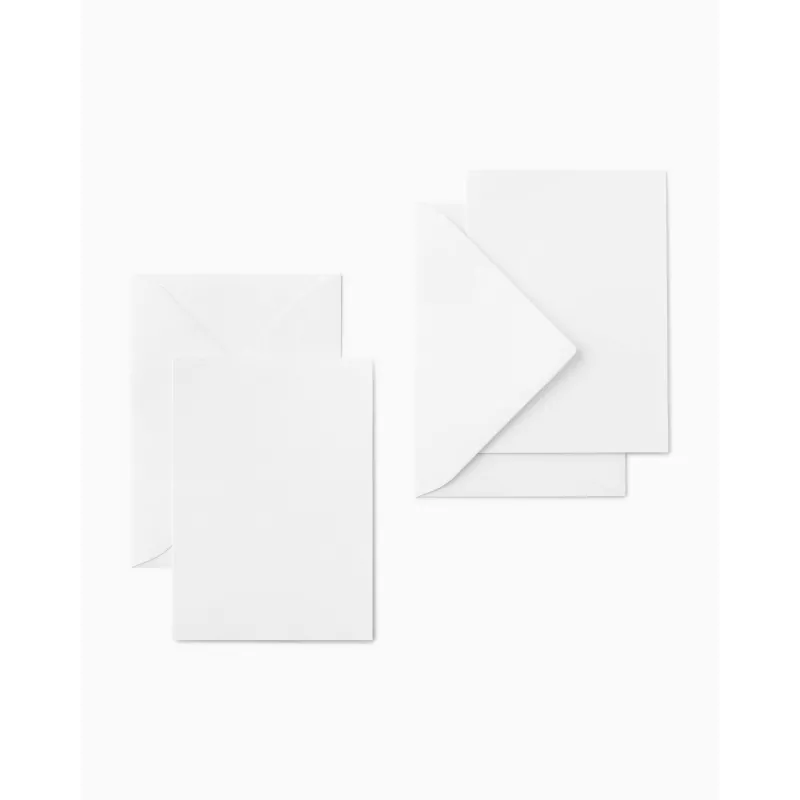 Cartões dobráveis folia, 5 cartões, branco