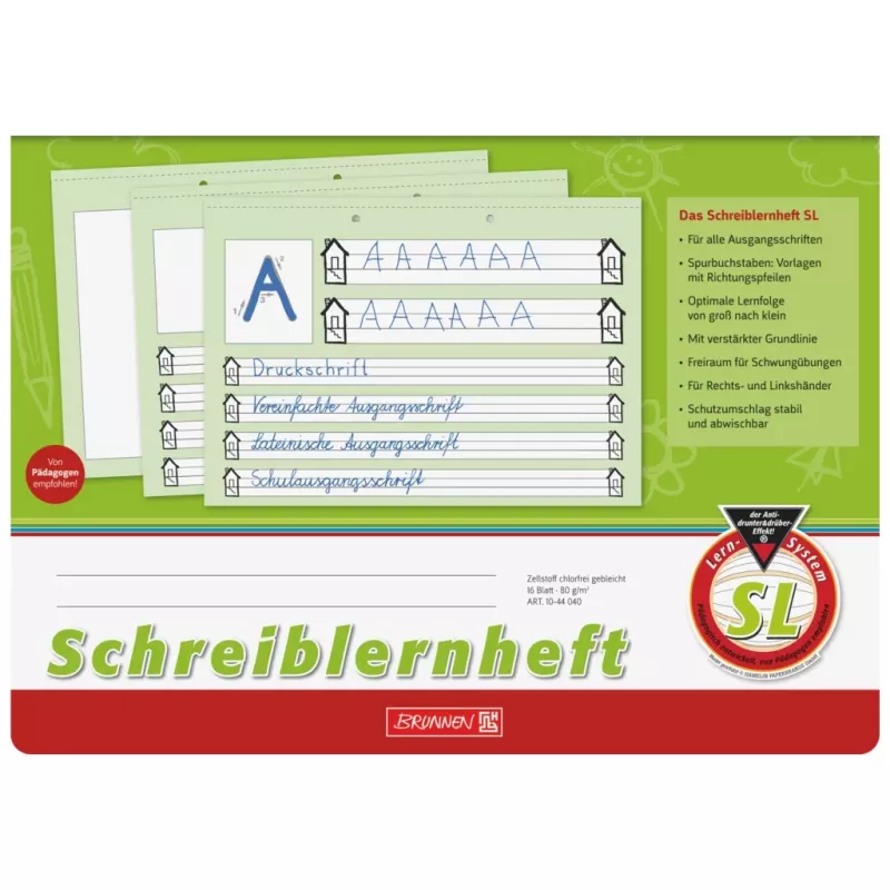 Caderno de exercícios de escrita BRUNNEN DIN A4 horizontal 16 folhas