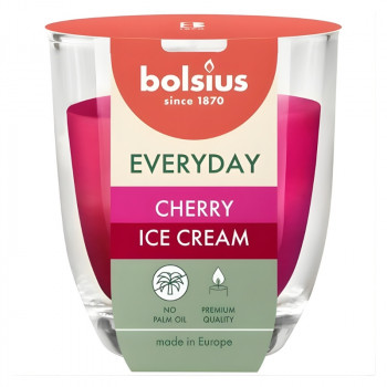 Bolsius Everyday Vela perfumada em vidro Ø70 x 80 mm, Cherry Ice Cream