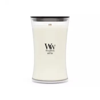Vela WoodWick White Teak, grande, 610 g