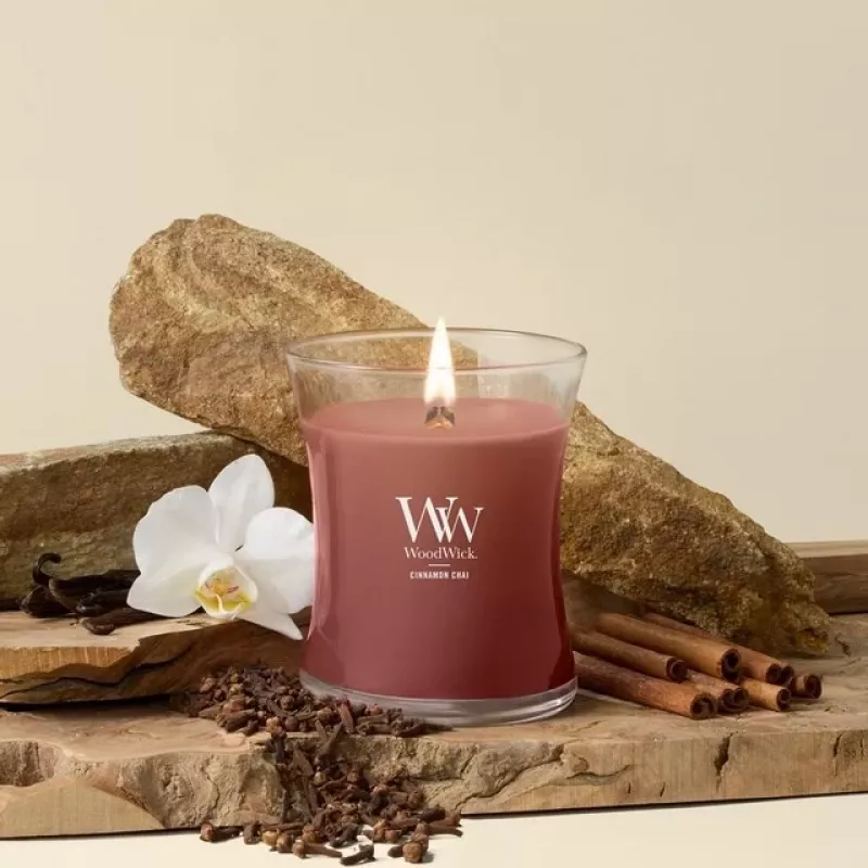 WoodWick Vela pequena, Cinnamon Chai