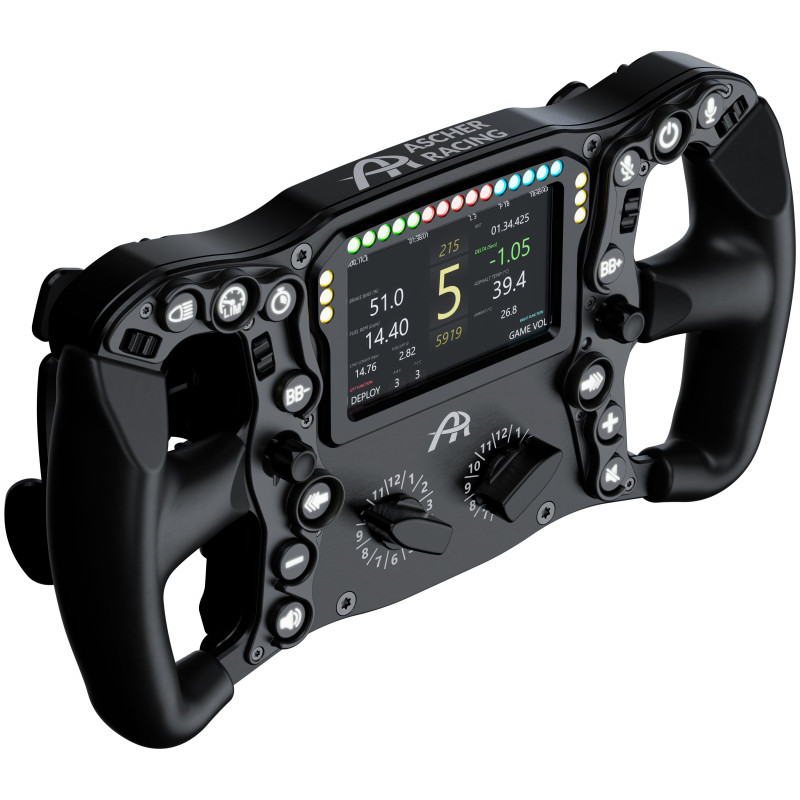 Volante de sim racing Ascher Racing Ultimate Black Edition