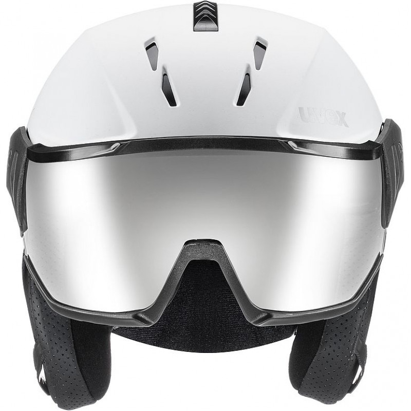 Capacete de esqui UVEX Instinct Visor, preto/branco, 56-58 cm (56/6/260/50)