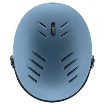 Capacete de esqui UVEX Wanted Visor, pedra/azul, 58-61